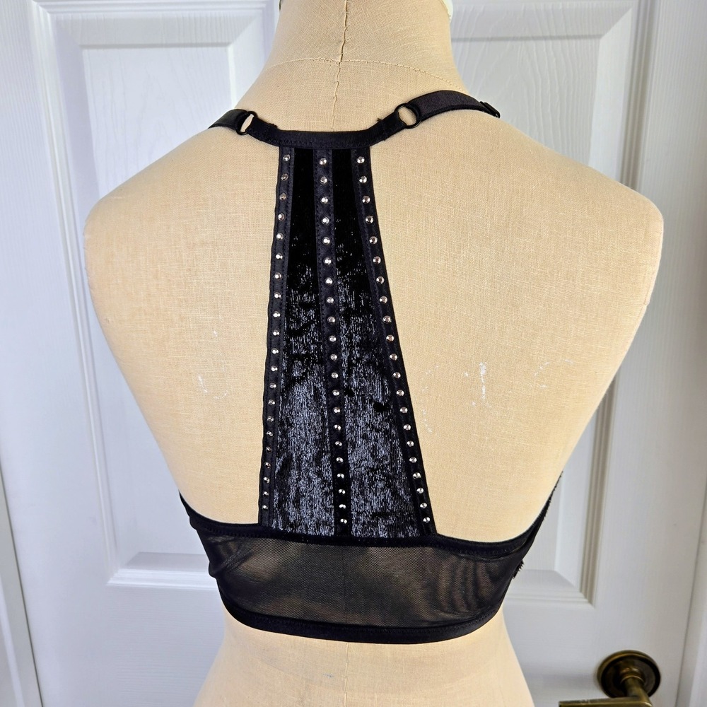 Victoria's Secret VERY SEXY Push-up Racer Back Bra Velvet Rhinestones Size 34D